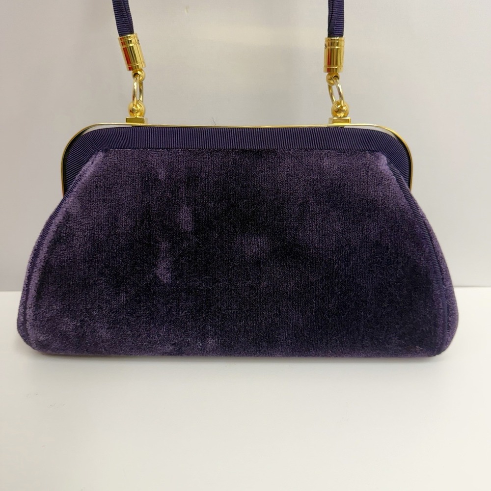 Vintage Roberta di Camerino Bag Purse Purple Velvet Rare Design Color & Style - Picture 7 of 15